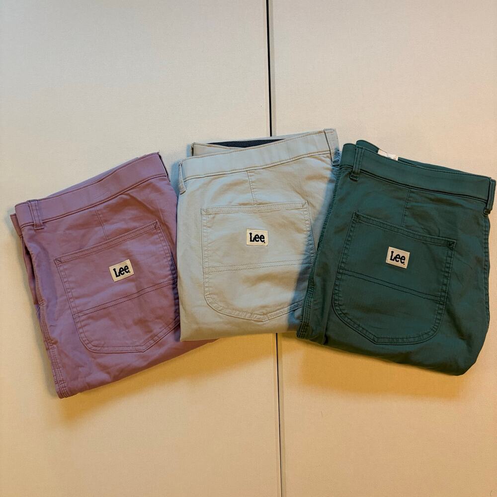 Lee High Rise Straight Leg Utility Pants Lot of 3 Size 18M